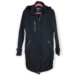 DKNY Velboa M Hooded Jacket Plush Lined Zip Up Fall Winter Women’s Warm